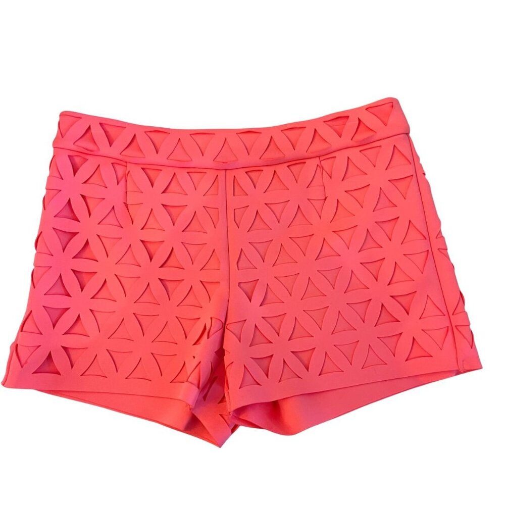NEW Lilly Pulitzer Lorna Short‎ in Pink Sun Ray Daisy Laser Cut Bright - Size 0
